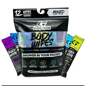 Klean Freak Body Wipes 12 Pack Mixed Essential Oil Scents Individually Wrapped